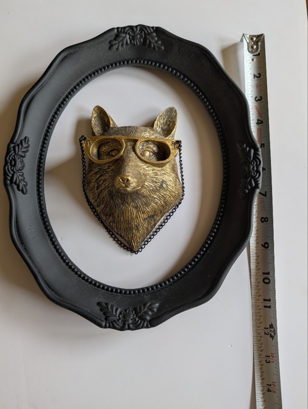 Gold 3D Fox Head Wall Accent with Glasses And Frame - Picture 3 of 3